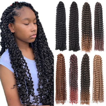 Wholesale Ombre Prelooped Passion Twist Water Wave Hair Synthetic Crochet Hair Braids Natural Passion Spring Twist For African